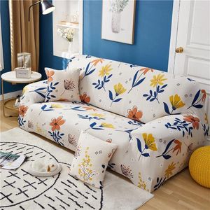 Couvre-chaise Plantes de fleurs Couvercle de canapé imprimé pour le salon Funda entièrement inclusif Polyester Modern Elastic Corner Couch Cover 45003