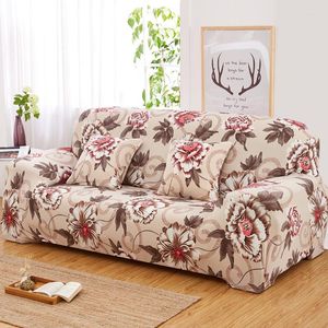 Stoelhoezen Bloem gedrukt op de bank Elastische cover Universal Flexible Stretch Couch Funituarluary Loveseat Home El El