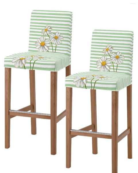 Couvre-chaise fleur aquarelle tabouret de bar minimaliste Café Bureau des housses de siège amovible pour la cuisine de pub