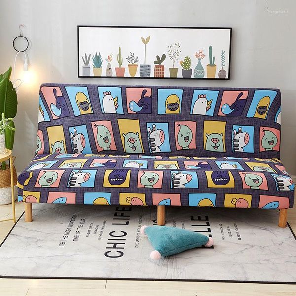 Housses de Chaise Pliable Housse de Canapé Souple Couleur Quatre Saisons Enfants Universels Sans Accoudoirs Coussin En Tissu Amovible Et Lavable