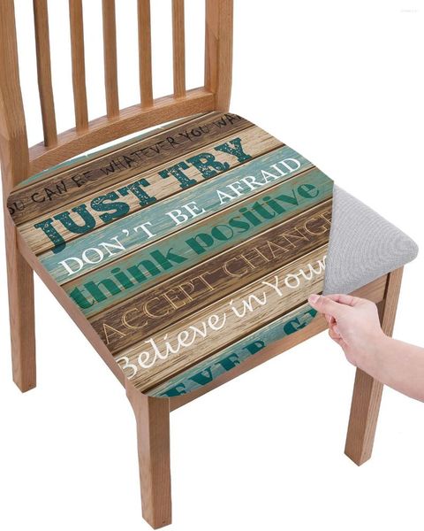 Couvoirs de chaise Suivez vos rêves Vintage Old Wood Board Boîte à siège élastique pour Slebcovers Home Protector Stretch