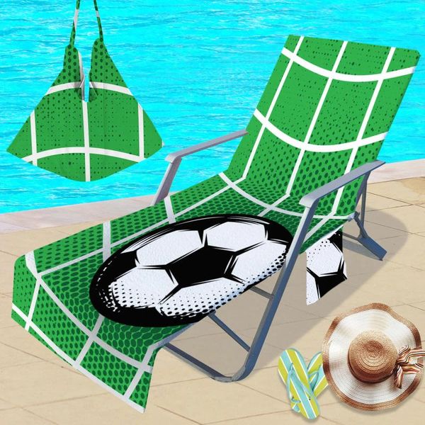 Chaise Couvre le football Basketball Baseball Beach Lounge Cover Towels Séchage rapide Jardin extérieur piscine paresseuse