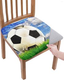 Cadeira cobre futebol céu nuvens grama assento de futebol almofada estiramento capa de jantar slipcovers para casa el banquete sala de estar