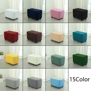 Housses de chaise Repose-pieds Housse de pouf rectangulaire Jacquard tout compris anti-poussière durable tabouret de rangement housse de protection de meubles