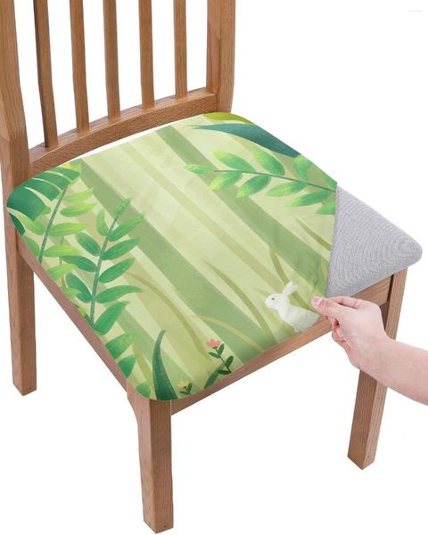 Housses de chaise forêt feuilles de plantes vertes coussin de siège housse de salle à manger extensible housses pour la maison El Banquet salon