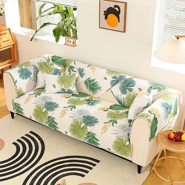 Cubiertas de silla de cuatro estaciones Cover de sofá de flores de tela de algodón grueso Sofas Sofas Bohemia Bohemia sin deslizamiento sofá de toalla suave L esquina