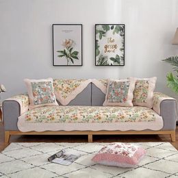 Housses de chaise quatre saisons, coussin de canapé imprimé pastoral universel, petite serviette florale de Style coréen, vente de housse en coton