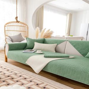 Couvre-chaise Four Seasons Universel Color Color Cape-Tissu Sponde Simple Modern non-Slip Linen Canapa Cushion Coton