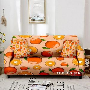 Fundas para sillas Fruta naranja Impresión 3D Funda de sofá elástica Sofá elástico para sala de estar Protector seccional W34