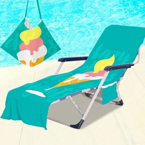Chaise Couvre des séries de fruits Lounge de plage imprimé serviettes de couverture de plage extérieur Portillage de natation de jardin en microfibre Sunaire serviette de tapis paresseux