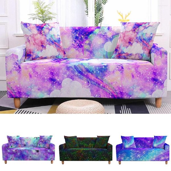 Fundas para sillas Galaxy Starry Sky Funda de sofá elástica para sala de estar Sofá seccional Fundas elásticas para sillón LoveSeat 1/2/3/4 plazas