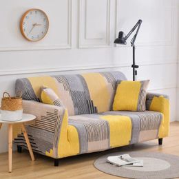Stoelbedekkingen Geometrische elastische bankdeksel voor woonkamer Universele slipcovers Stretch Couch Love-Seat Chaise Longue fauteuil
