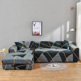 Cubiertas de silla Sofá elástico geométrico para sala de estar Necesita orden 2 piezas Cubierta si L-estilo Esquina seccional Capa de
