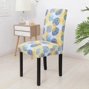 Couvre-chaise Couvrôle géométrique à imprimé fleur Souet pour tabourets de cuisine chaises élastiques à la maison accessoires de décoration de décoration de mariage à la maison