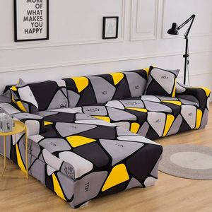Housses de chaise motif géométrique housse de canapé extensible élastique pour salon canapé coin L forme besoin d'acheter 2 pièces