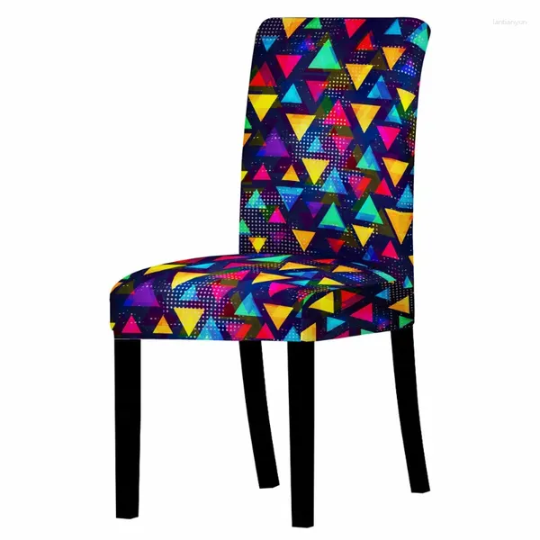 Couvre-chaise Couverte Géométrique Print Dining Cover Seat Stretch Spandex El Wedding Slipcover All-inclusif Protecteur