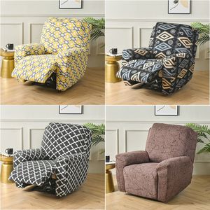 Stoelhoezen geometrisch bedrukt Recliner Sofa Cover Elastic Chair Covers Spandex Lounge Single Sofa Seat Hoes Hoes voor woonkamerfauteuil 230727