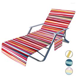 Stoelhoezen Geometrische streep serie zomer strandhanddoek draagbare buitentuinrecliner microvezel lounge