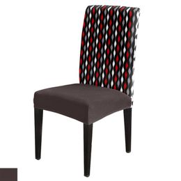 Housses de chaise rayures géométriques rouge noir blanc couverture de salle à manger Spandex mariage Banquet fête élastique Stretch housses