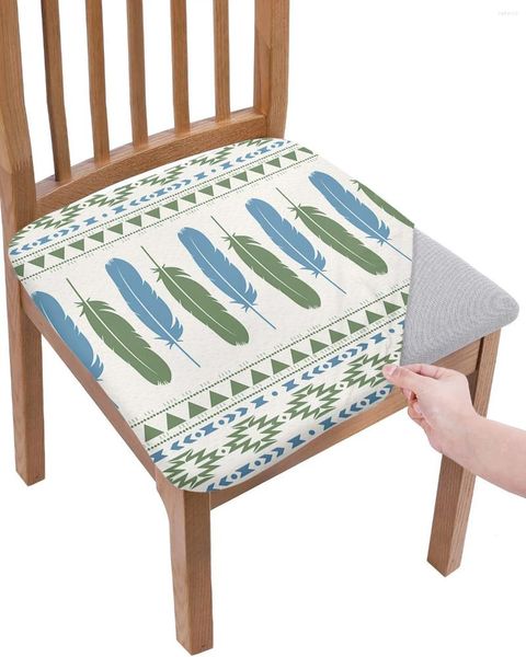 Couvre-chaise Symboles géométriques Retro Feather Seat Cushion Stretch Dining Cover Covers for Home El Banquet Living Room