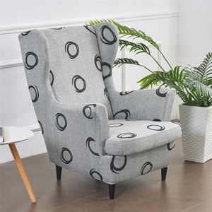Housses de chaise couvre-aile géométrique élastique Spandex fauteuil nordique amovible canapé housse de protection de meubles pouf