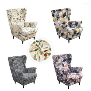 Stoelhoezen Geometrische Vleugelhoes Bloemen Schuine Koning Terug Fauteuil Elastische Hoes Enkele Bank Kussenovertrekken Home Decor