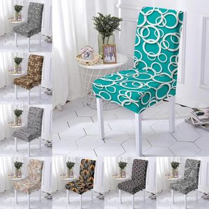 Couvre-chaise Géométrie Cover Elastic Slipcover 3D Print Stretch Rovable Washable Seset Washing Living Dining Room Mariage Party 1PC