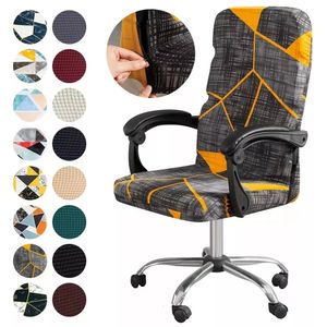 Housses de chaise géométrie imprimé Stretch bureau ordinateur couverture anti-poussière élastique jeu housse rotatif fauteuil protecteur ML 230626