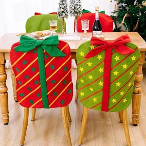 Couvre-chaise Coffret cadeau Couverture de Noël Couverture de table de dîner de Noël Décoration de chapeau de fête