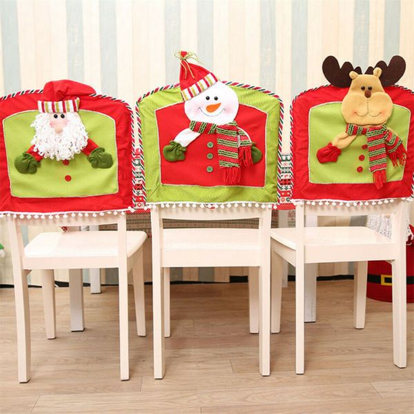 Housses de chaise Cadeau Père Noël Cap Cover Christmas Dinner Table Party Xmas DecorChair