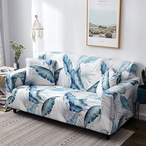 Stoelbedekkingen GJ Noordse bladpatroon Sofa Cover Cotton Elastic Stretch Couch Universal voor woonkamer huisdieren single