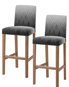 Couvre la chaise Gradient Geométrique Pine Grey Bar Cover Case de dos Case arrière High Stretch Protector for Banquet El