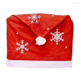 Cubiertas de silla H051 Exquisito Comedor de Navidad Funda de copo de nieve Impreso Navidad Decoración interior Favor de fiesta Suministros