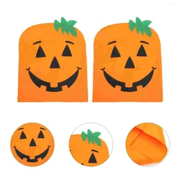 Stoelbedekkingen Halloween Cover Pumpkin Slipcoverdining Protector Protectors Face Autumnnonwovens Party Spooky Dinner Room