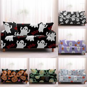 Stoelbedekkingen Halloween Graphic Print Sofa Cover Spandex Stretch All-Inclusive Chaise Lounge Corner for Living Room