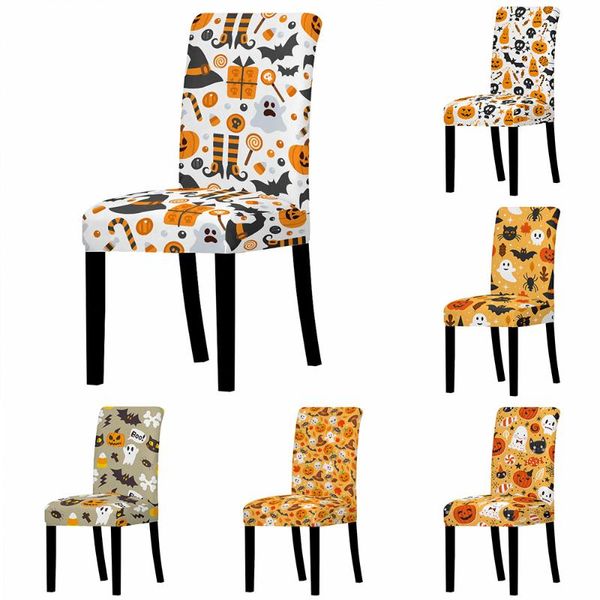 Housses de chaise Couverture de style Halloween Housses de canapé universelles lavables et résistantes aux taches