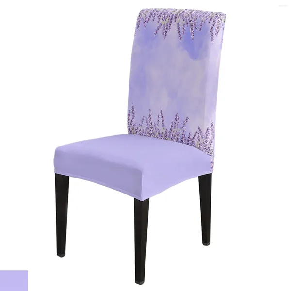 Couvre-chaise couverte à la main aquarelle couverture de lavande extensible étendue de la salle à manger élastique Étui en spandex pour bureau