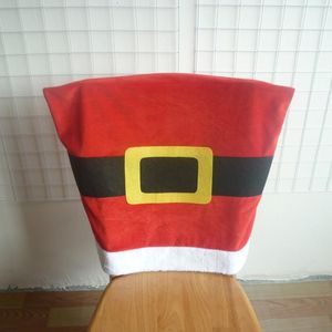 Stoelbedekkingen Hoogwaardige kerstbenodigdheden Cover Red Belt Buckle