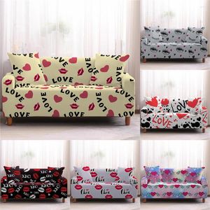 Housses de chaise de haute qualité de haute qualité Stretch Sofa Cover Set Love Lips Canapé Élastique Pour Salon Protecteur Pet Case Corner