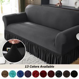 Housses de chaise housse de canapé extensible pour salon coin Spandex avec jupe anti-poussière housse antidérapante maison el 230428