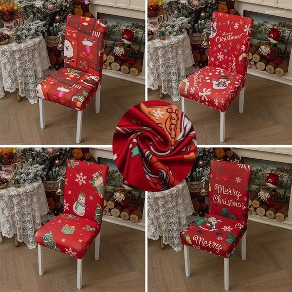 Cubiertas de silla Sillas de comedor ajustables en el hogar Cubierta estiramiento Navidad para la decoración de la habitación