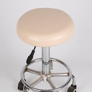 Housses de chaise maison salle à manger couverture tabouret de Bar rond en cuir PU siège élastique pour dentiste cheveux Salon de beauté housse