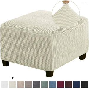 Couvre-chaise Home Design Simple Couleur solide élastique Ottoman Slipcover Living Room Poot-Tool Sett Tool Cover Protector Furniture