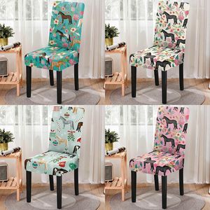 Housses de chaise Cheval Floral Donut Motif Imprimer Couverture Anti-poussière Anti-sale Amovible Bureau Protecteur Cas Chaises Salon