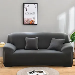 Stoelbedekkingen HouseMife Solid Color Sofa voor woonkamer Elastische Cover Corner Couch Slipcover Protector 1/2/3/4 Seater