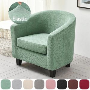 Stoelbedekkingen Jacquard Club Tub Sofa Cover Elastic Single Couch Slipcovers met stoelkussen fauteuils voor woonkamer Home