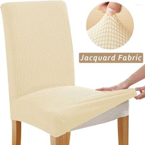 Cubiertas de silla Cubierta de jacquard 18 colores elásticos para el comedor Sofá de asiento de lavado a máquina Sin desvanecimiento Home El