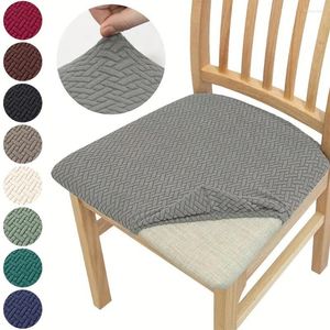 Stoelbedekkingen Jacquard Cover Eetting Room Plain Stretch Seat Slipcover Verwijderbare Spandex Cushion Kitchen Restaurant Home