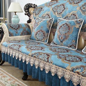 Housses de chaise Housse de canapé en tissu jacquard Coussin antidérapant de luxe européen Salon toutes saisons 1/2/3 sièges Housse de décoration de la maison