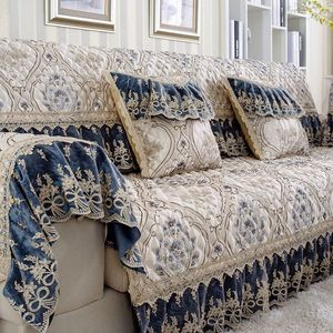 Stoelbedekkingen Jacquard Luxe Sofa Cover Couch Exquisite Cushion Lace Fol